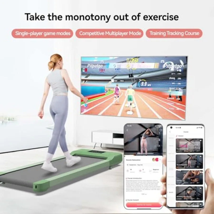 Walking Pad, Under Desk Treadmill for Home, Portable Mini Treadmill, No-Assembly Treadmills, App/Remote Control, Led Display, Wa