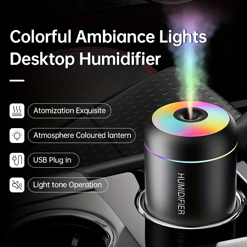 Mini Humidifier and Essential Oil Diffuser - Bedroom, Car Use with Cool Mist Technology, Quiet High Mist Volume and LED Light