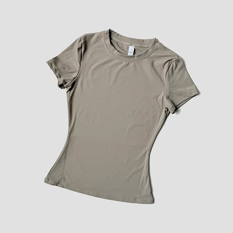 WAREBALL Sports Tops Quick-drying Ladies Tank Top Fitness Running Yoga Short Sleeve Elastic Breathable Yoga T-Shirt For Women