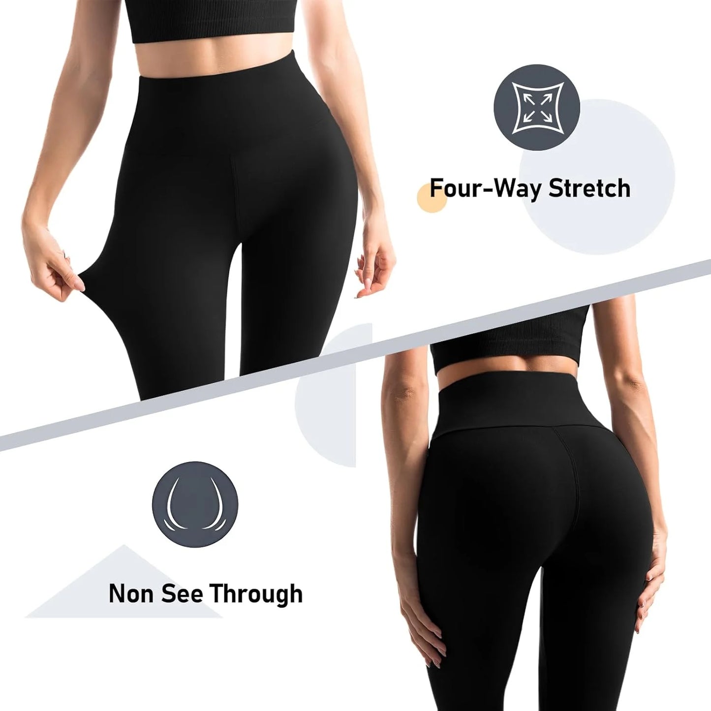 4PCS Women High Waist Yoga Legging,Tummy Control Workout Running Yoga Leggings,Bicycle Pants,Fitness Tight Pants With Pockets