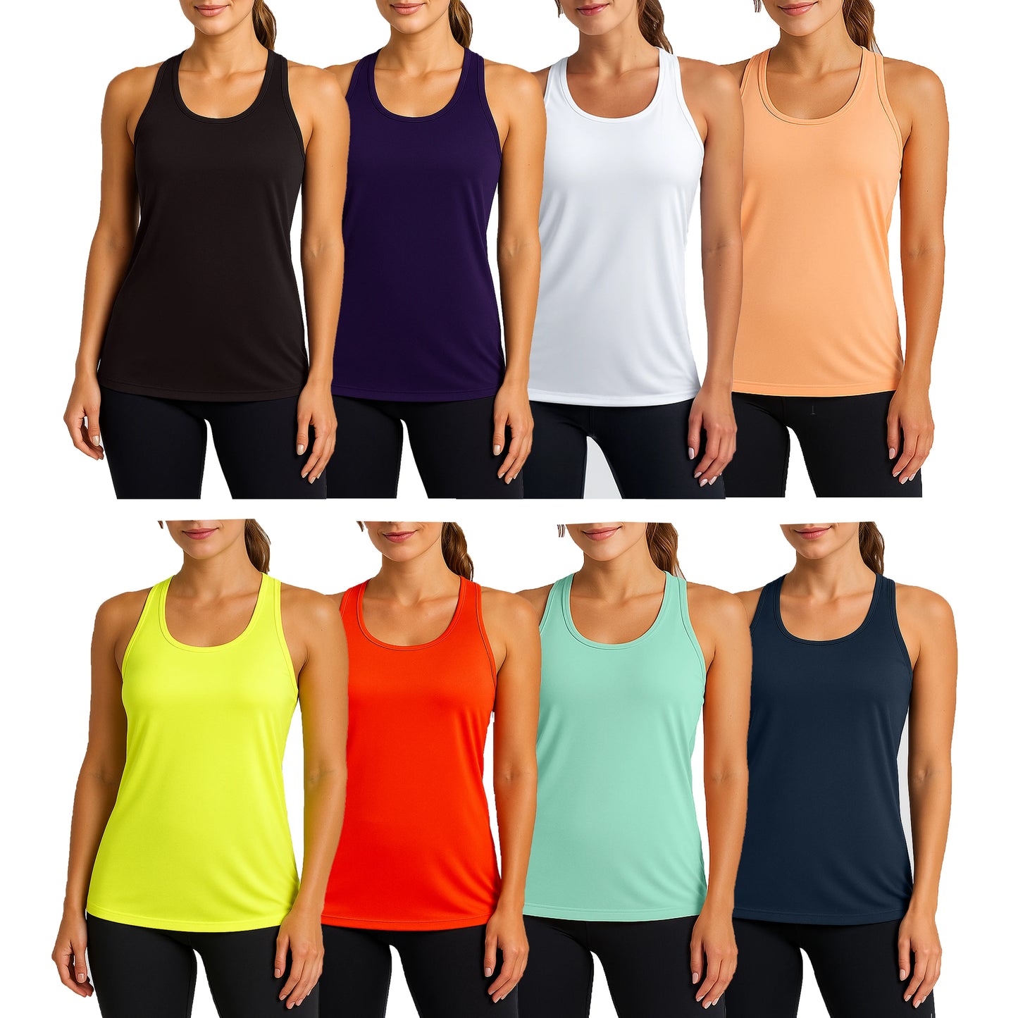 Womens Moisture Wicking Racerback Tanks