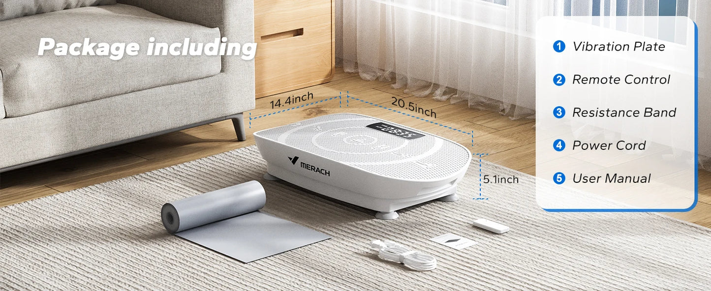 MERACH Vibration Plate CV30 Exercise Machine Whole Body Workout Power Vibrate Fitness Platform Vibration Weight Loss&Shaping