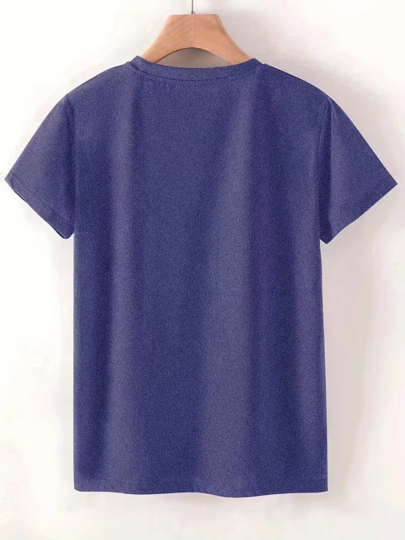 Plus size women's short sleeve T-shirt Walking By Faith Tripping Constantly breathable fabric summer outfits women's clothing