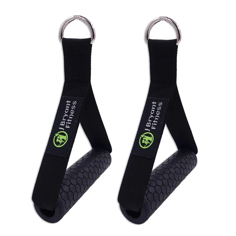 1 Pair Gym Resistance Bands Handles Anti-slip Grip Strong Nylon Webbing Fitness Heavy Duty Cable Machine Workout Equipment