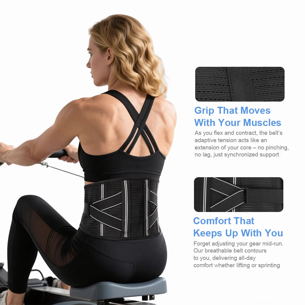 4-Stay Back Brace for Immediate Pain Relief - Adjustable Lumbar Support Belt for Herniated Disc -Breathable Design for Men Women