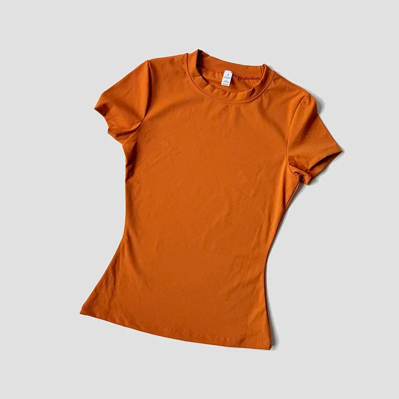 WAREBALL Sports Tops Quick-drying Ladies Tank Top Fitness Running Yoga Short Sleeve Elastic Breathable Yoga T-Shirt For Women