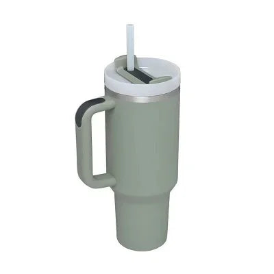 40oz 2.0 Stainless Steel Vacuum Tumbler - Insulated Thermal Mug with Handle & Straw for Hot & Cold Coffee Drinks