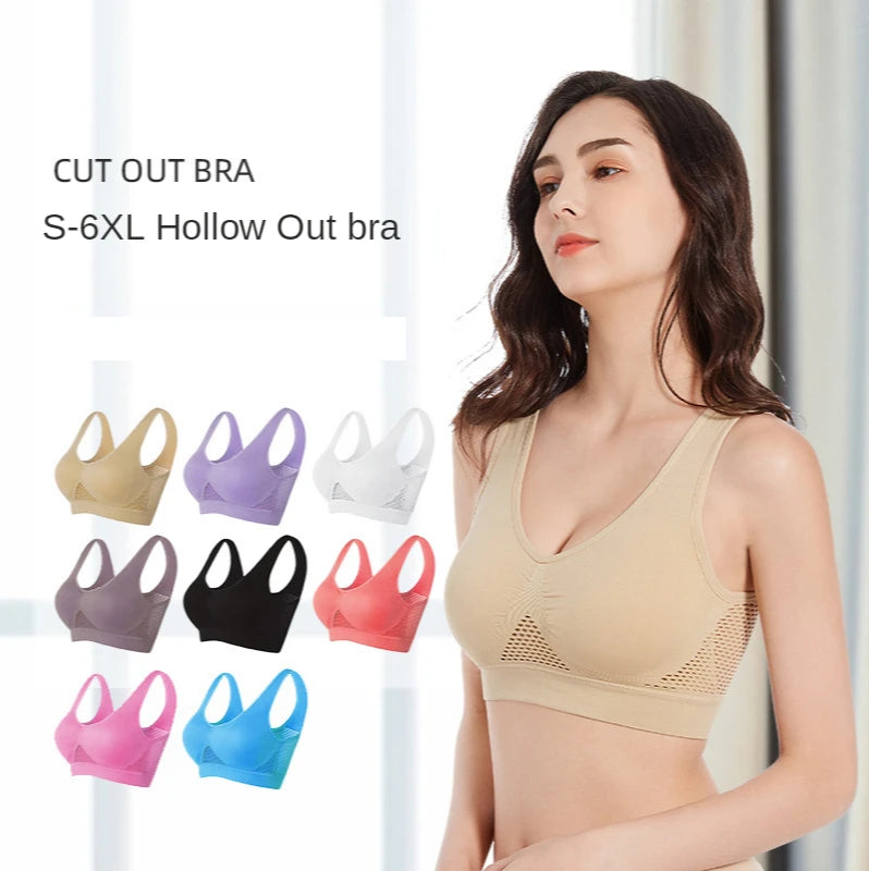 Sport Bra Top Breathable Brassieres Removable pad Sports bras Woman Running Gym Clothing Wireless Underwear For Women Yoga Bra
