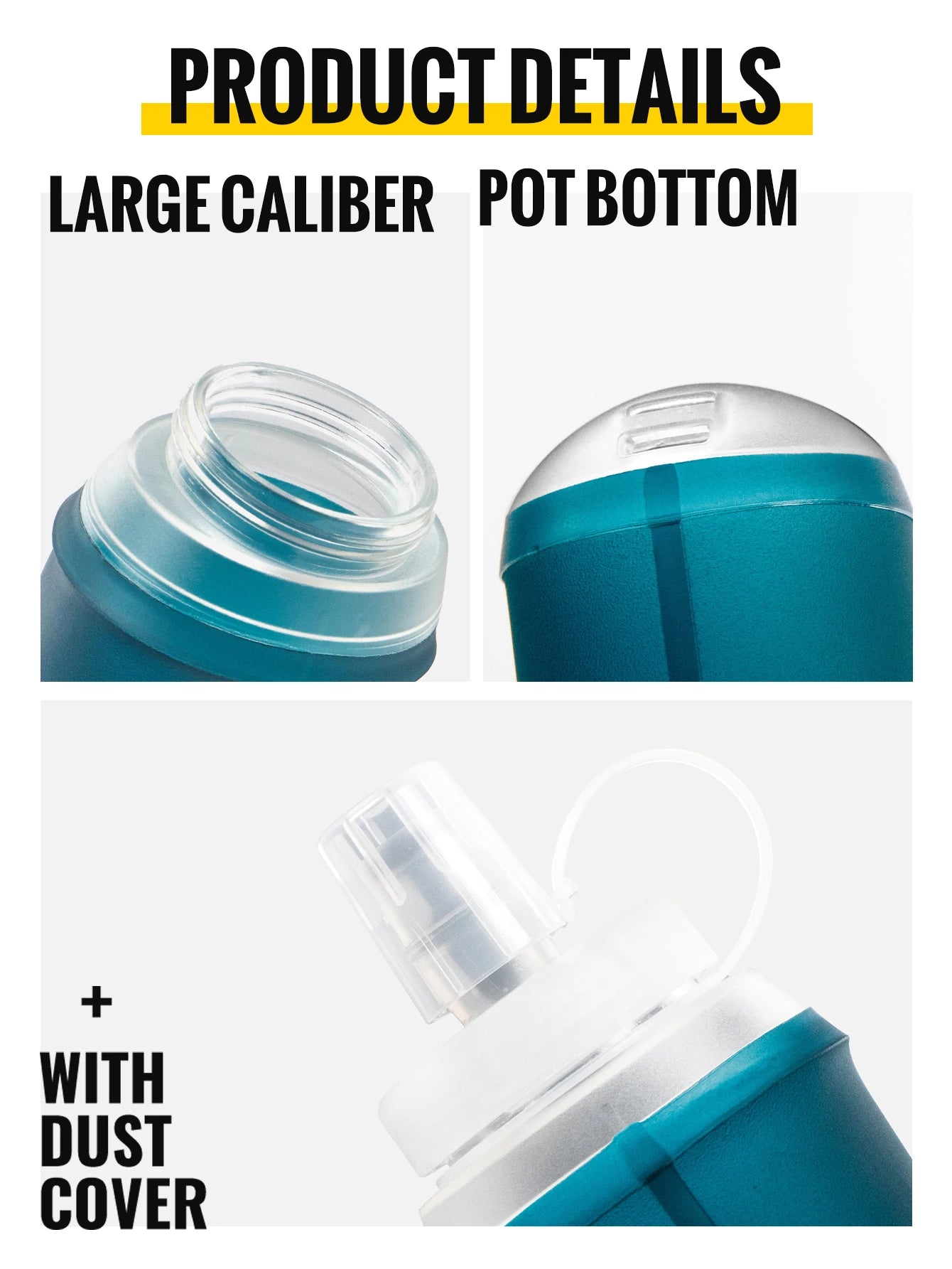 WRELS 500ML TPU Soft Folding Water Bottles BPA-Free Collapsible Sports Flasks for Hiking Climbing Camping Running Bottle