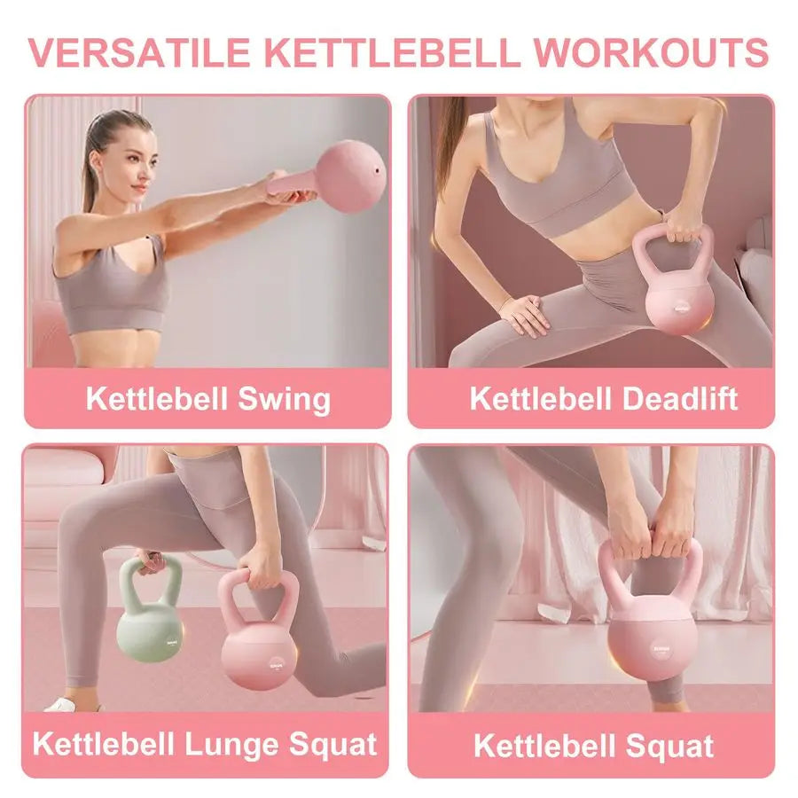 Kettlebell Weight Options for 25, 20, 15, 10 and 5 LB Strength Training Kettlebells Weight Iron Sand Filled ShockProof Hand Weig