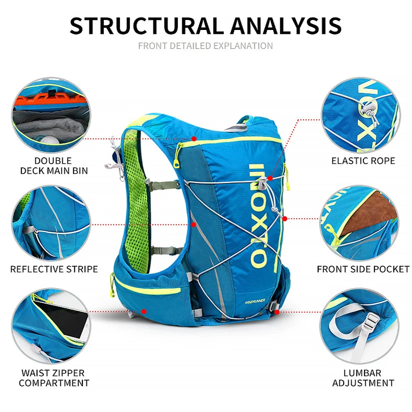 Running Hydrating Vest Backpack 8L Cycling Hydration Vest Running Backpack Hiking Marathon Hydrating Bicycle Sports Vest