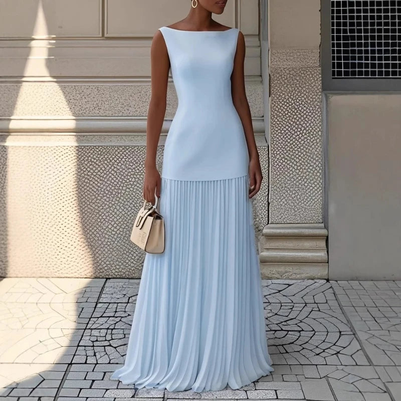 2026 Spring and Autumn Fashion Elegant Dress Party Vest Overskirt Pleated Women's Two-piece Set
