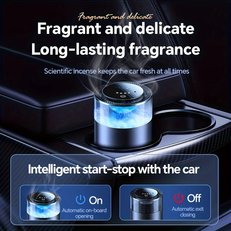 New Car Smart Aromatherapy Diffuser | Auto Ambient Light, Dual Fragrance/Light Adjustment | Air Purification, Long-Lasting Scent