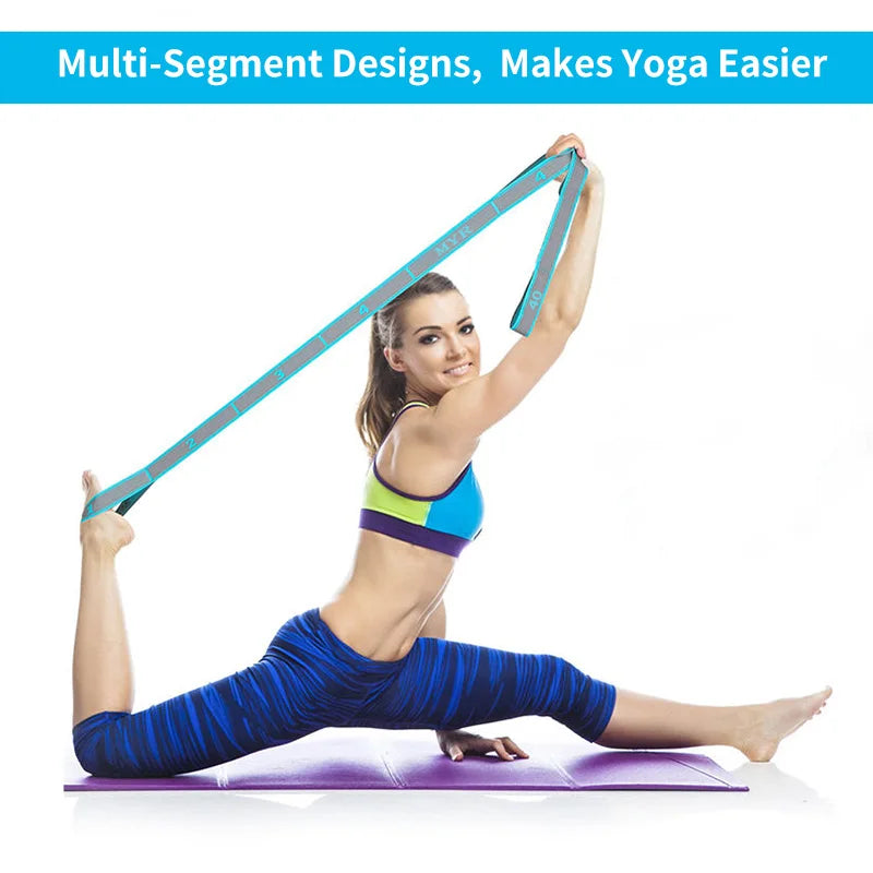 Elastic Yoga Stretching Strap with Loops, Stretch Strap for Ballet, Leg, Body, Stretch Band for Yoga, Dance, Pilates, Gymnastics