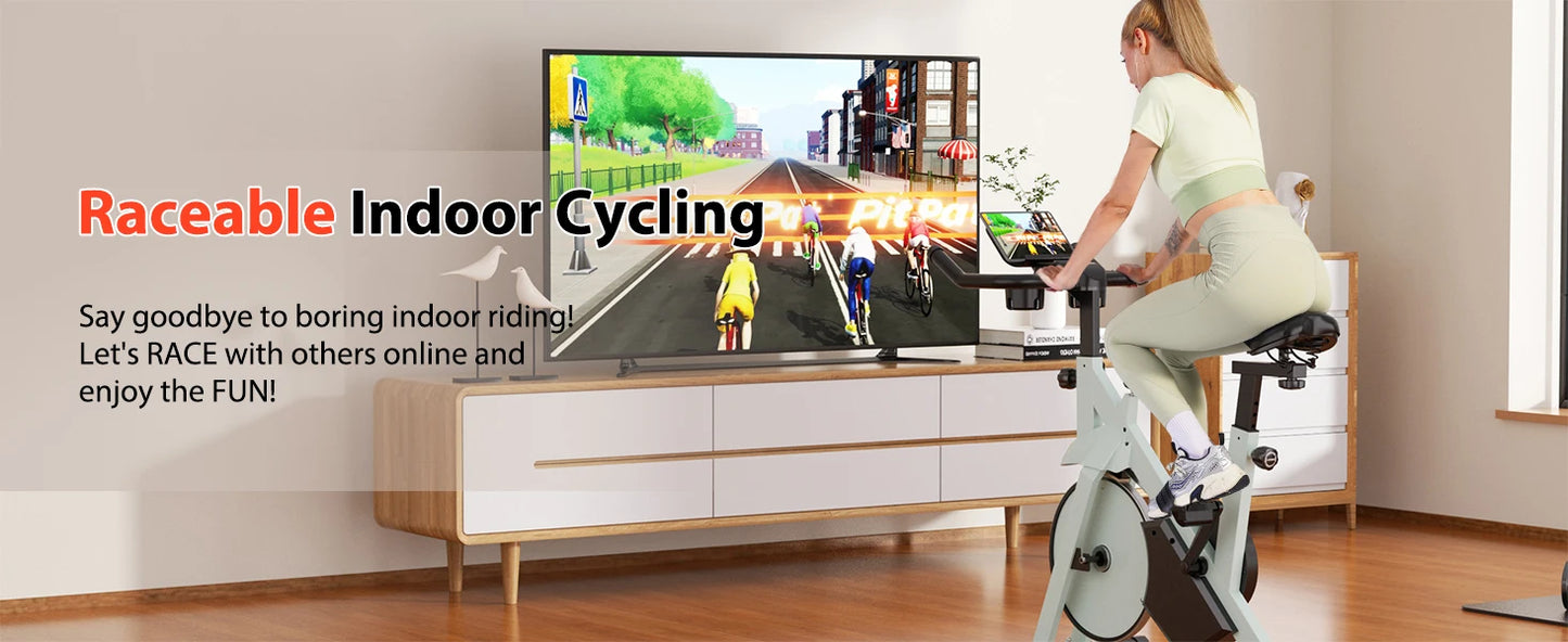 Superun Exercise Bike, 32-Level Magnetic Resistance Stationary Bikes for Home, Low Noise Workout Cycling Bike for Home