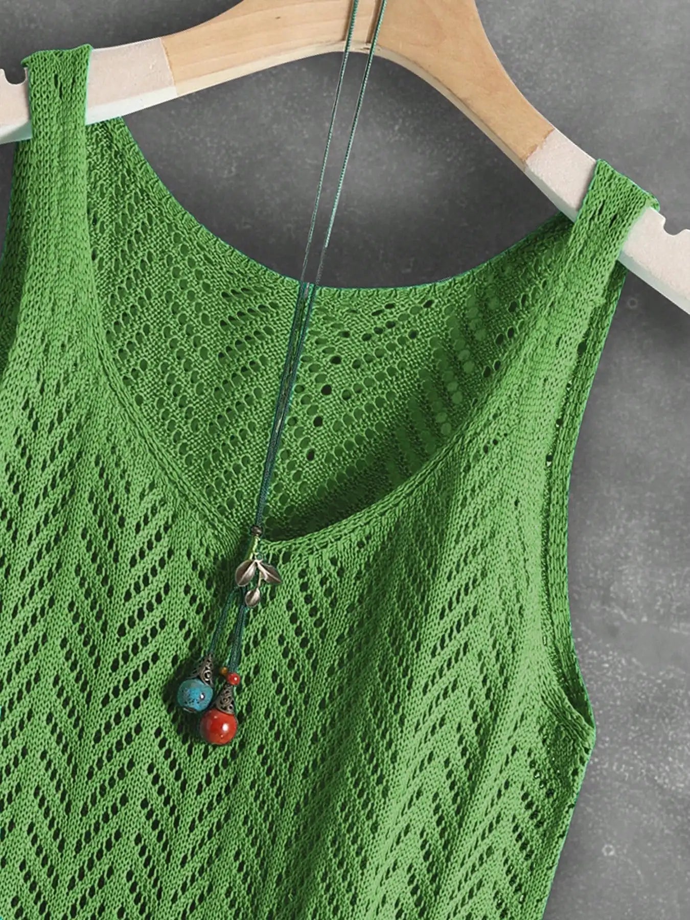 Women's Summer Hollow Knitted Sleeveless Vest Breathable Casual Tank Top