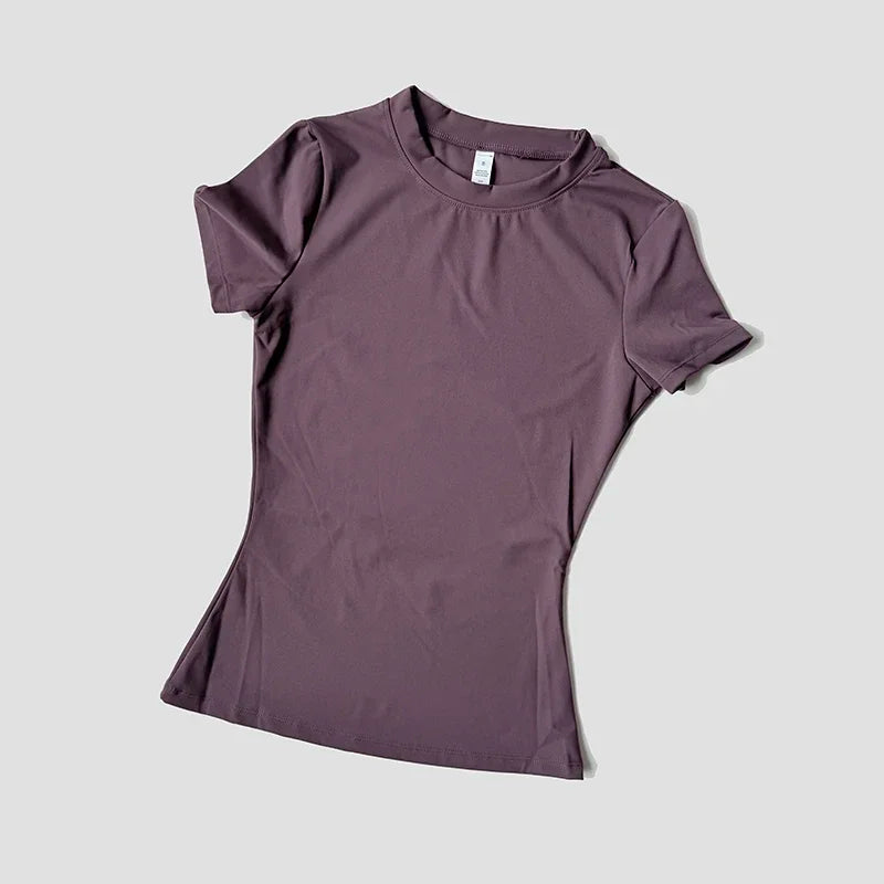 WAREBALL Sports Tops Quick-drying Ladies Tank Top Fitness Running Yoga Short Sleeve Elastic Breathable Yoga T-Shirt For Women