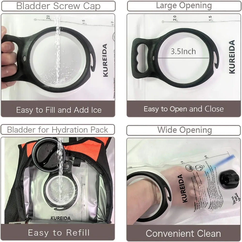 Hydration Bladder 2L-3L,Leak Proof Water Reservoir,BPA Free,Wide Opening, Military Water Bladder Combined with Hydration Backpac