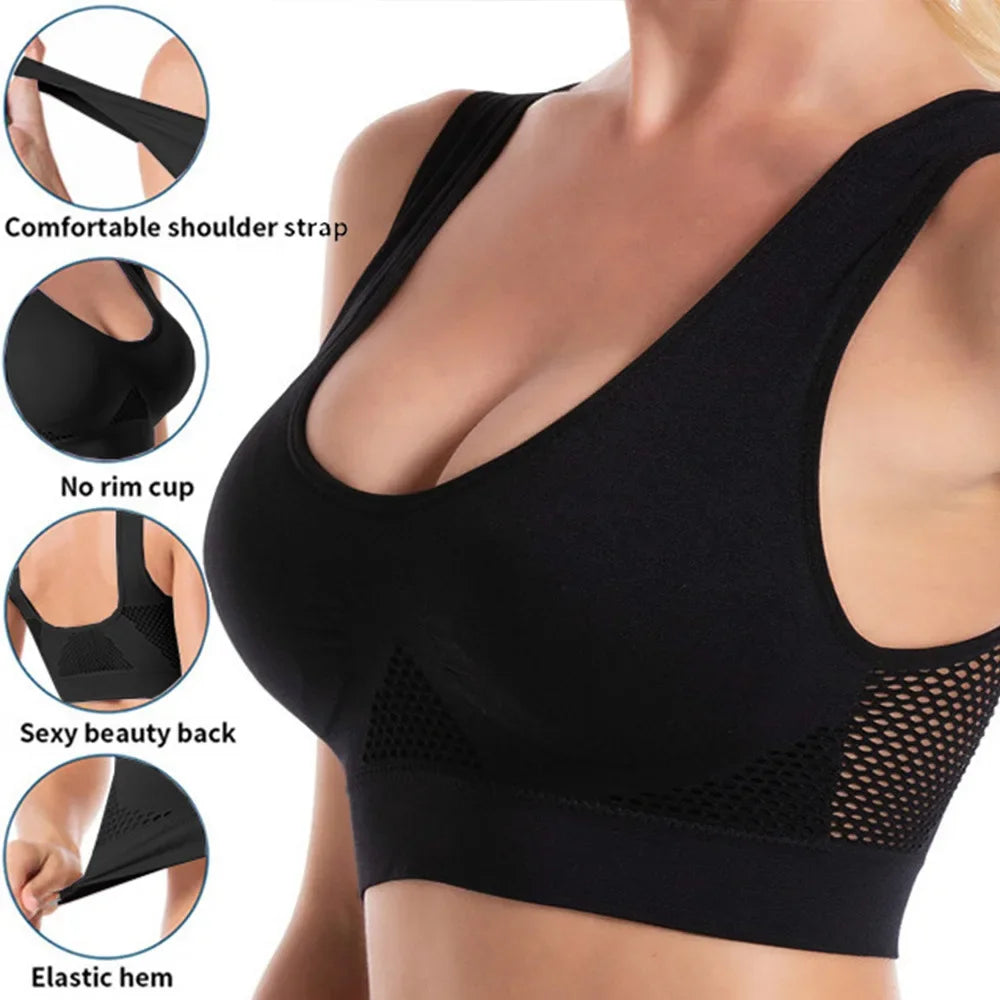 Sport Bra Top Breathable Brassieres Removable pad Sports bras Woman Running Gym Clothing Wireless Underwear For Women Yoga Bra