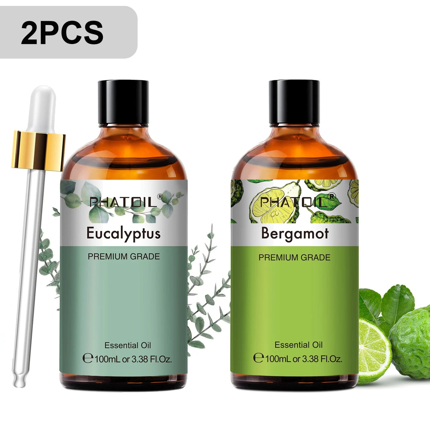 PHATOIL 2pcs/1pcs Lavender Aromatherapy Essential Oil For Diffuser,Candle Making-100ml Eucalyptus Jasmine Vanilla Cinnamon Oils