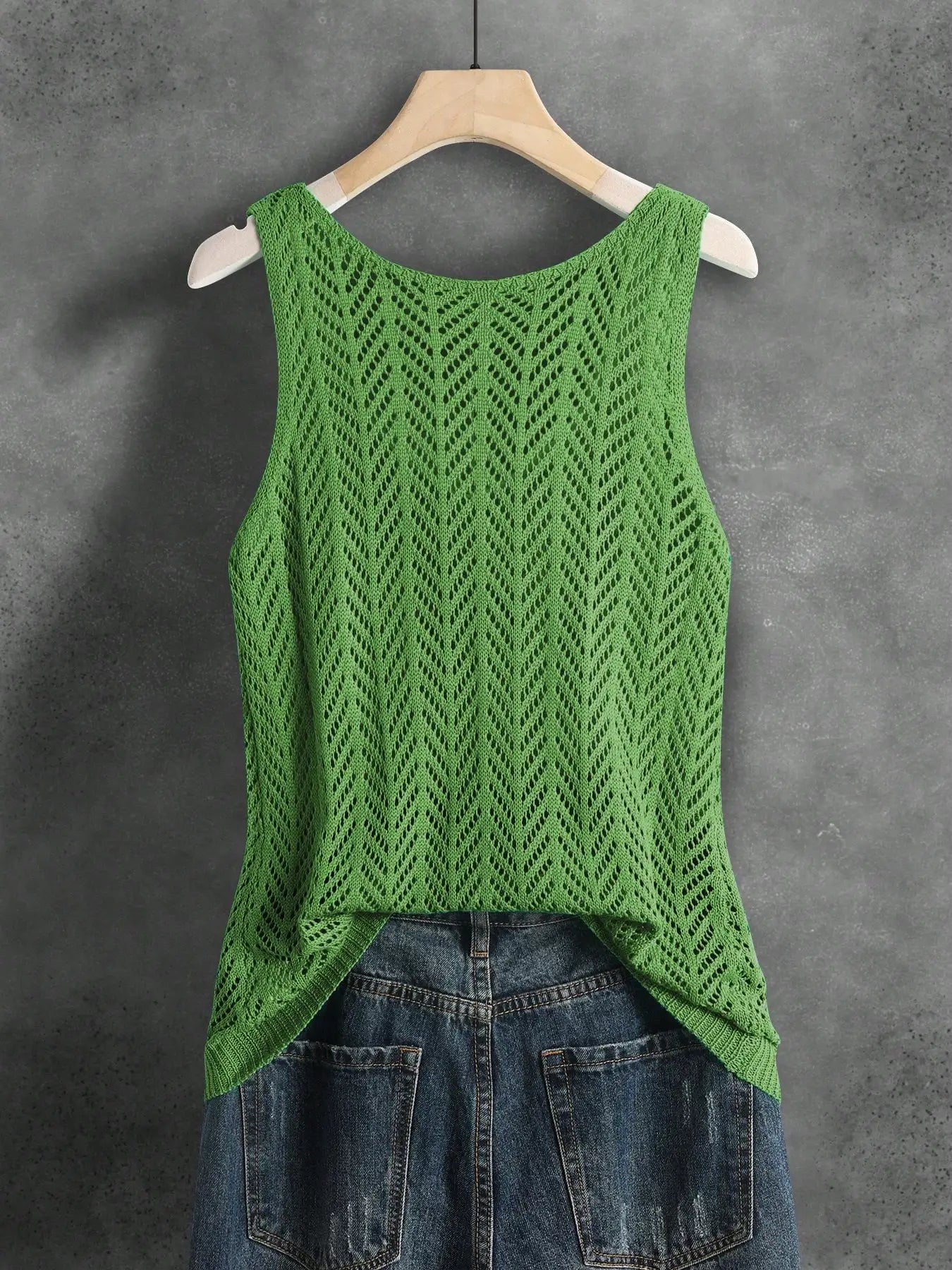 Women's Summer Hollow Knitted Sleeveless Vest Breathable Casual Tank Top