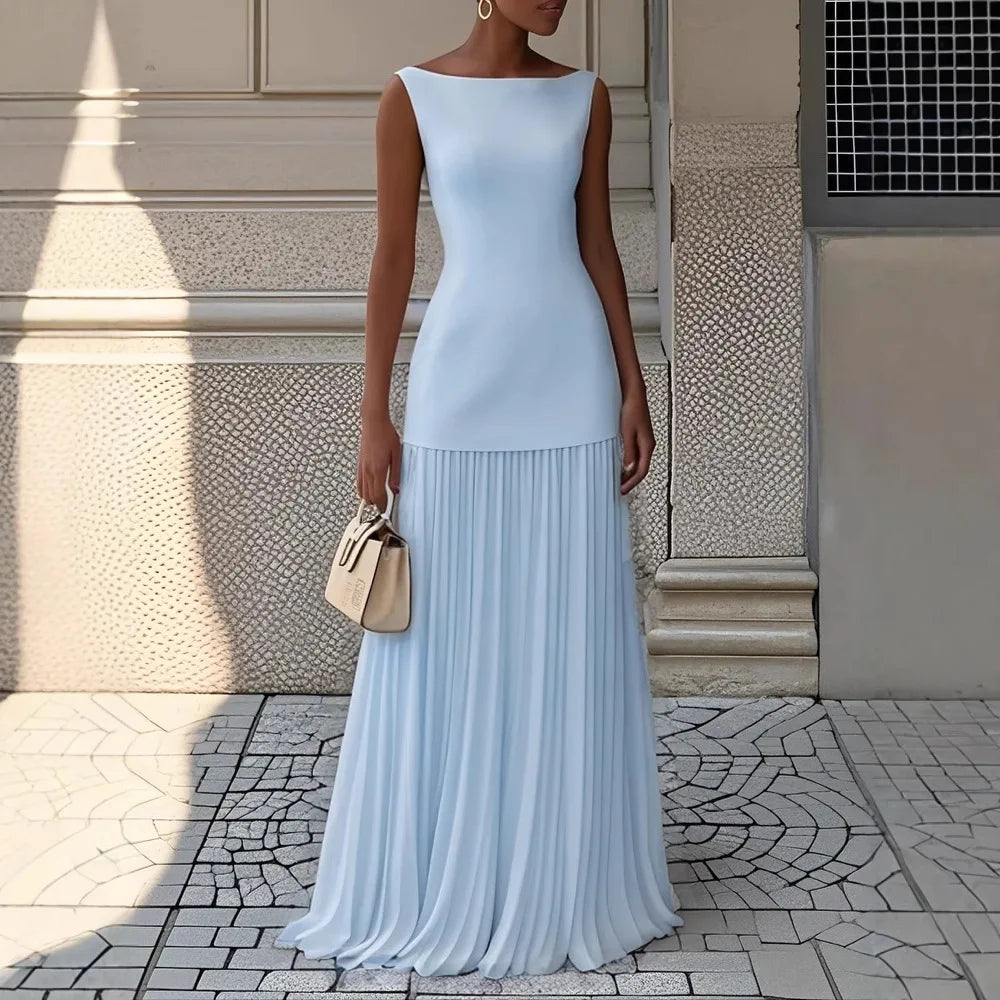 2026 Spring and Autumn Fashion Elegant Dress Party Vest Overskirt Pleated Women's Two-piece Set