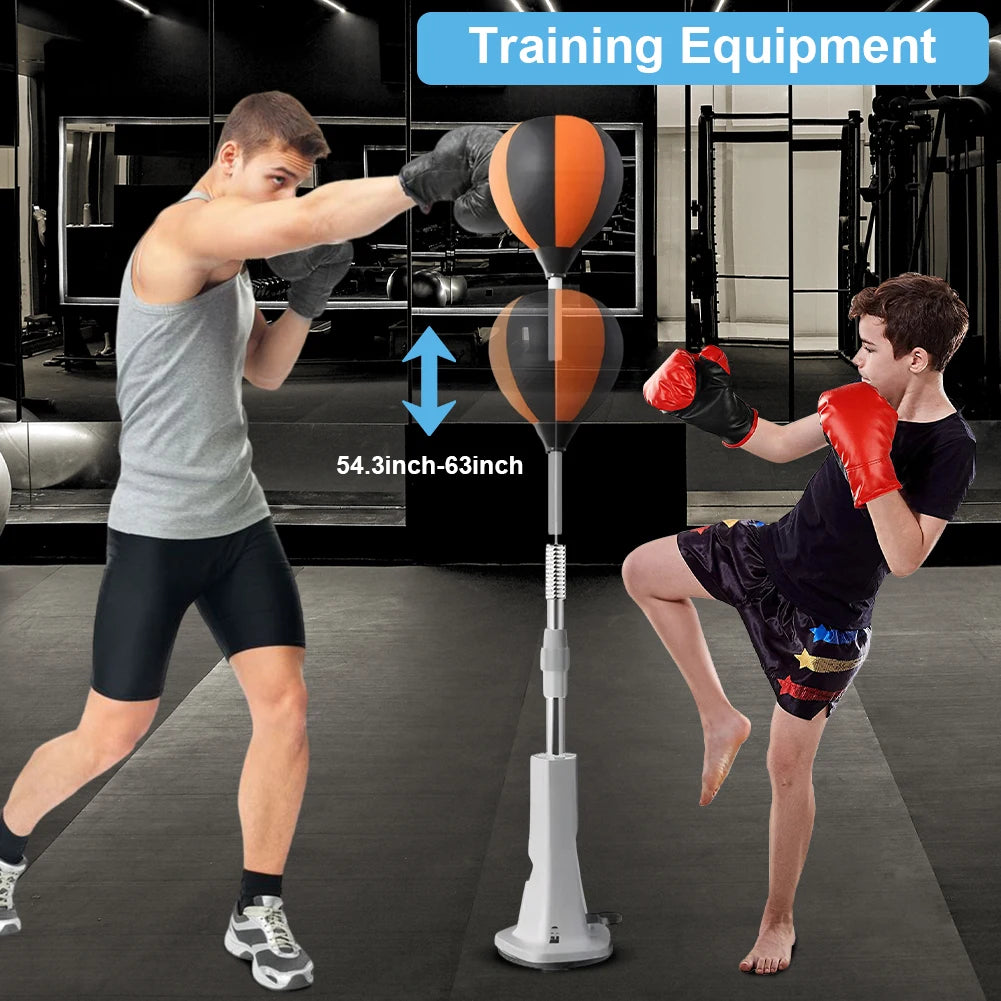 Punching Bag Height Adjustable Speed Bag Punching Reflex Ball Set for Training Boxing Stress Relief & Fitness