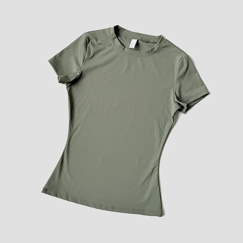 WAREBALL Sports Tops Quick-drying Ladies Tank Top Fitness Running Yoga Short Sleeve Elastic Breathable Yoga T-Shirt For Women