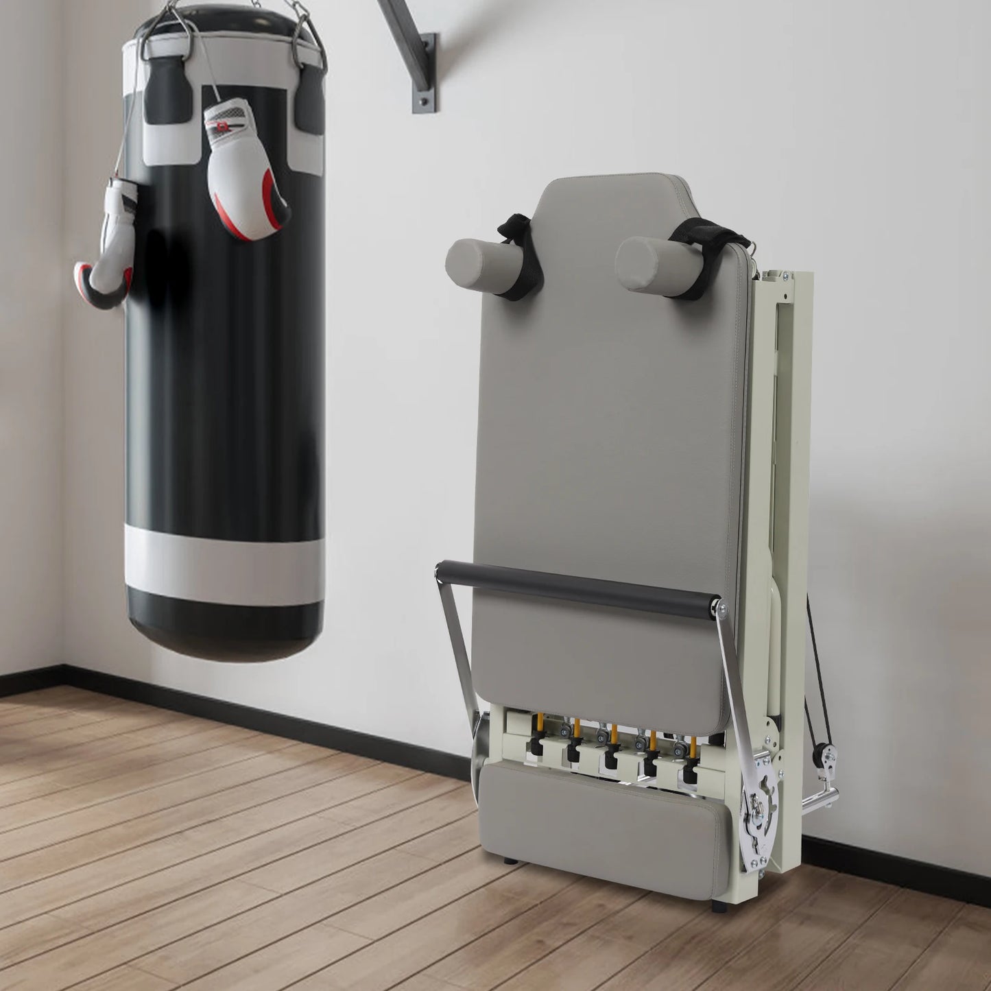 120kg/264.55lbs Foldable Pilates Reformer Machine, Multifunctional Yoga Fitness Equipment, Pilates Exercise Equipment