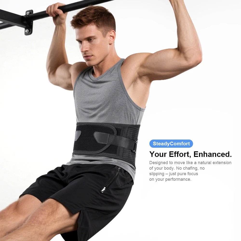 4-Stay Back Brace for Immediate Pain Relief - Adjustable Lumbar Support Belt for Herniated Disc -Breathable Design for Men Women