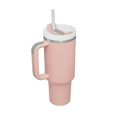 40oz 2.0 Stainless Steel Vacuum Tumbler - Insulated Thermal Mug with Handle & Straw for Hot & Cold Coffee Drinks