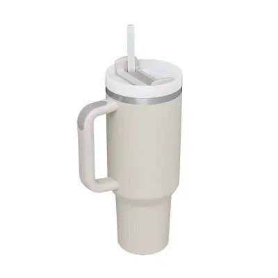 40oz 2.0 Stainless Steel Vacuum Tumbler - Insulated Thermal Mug with Handle & Straw for Hot & Cold Coffee Drinks