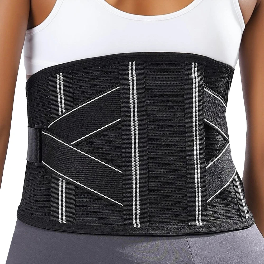 4-Stay Back Brace for Immediate Pain Relief - Adjustable Lumbar Support Belt for Herniated Disc -Breathable Design for Men Women
