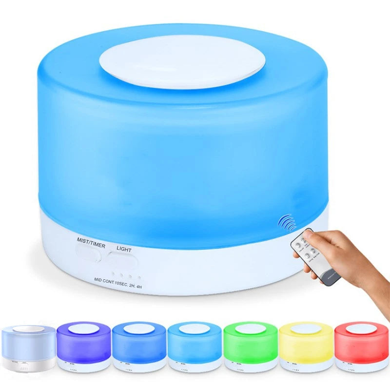 500ML Aroma Diffuser Max. 700ML 5V USB Powered Air Humidifier With Remote Control, Colorful Night Lights, Essential Oil Diffuser