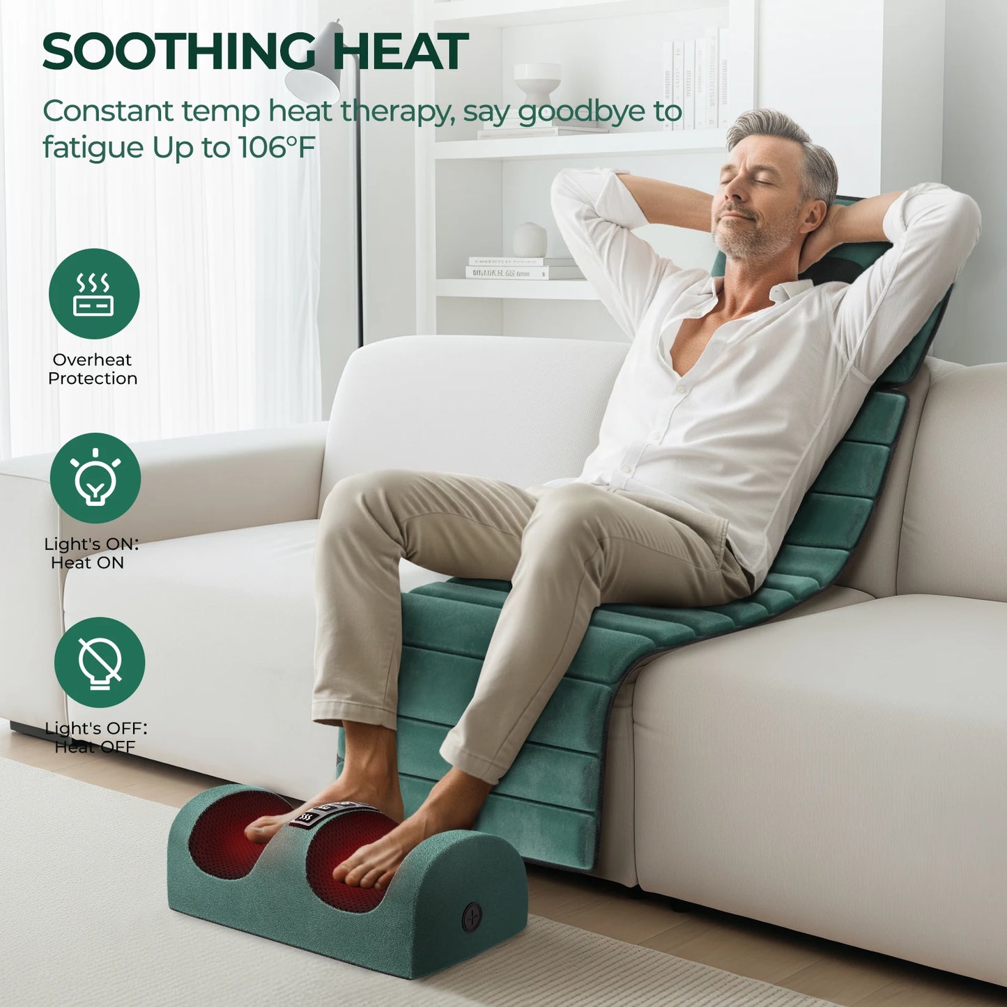 Full Body Massage Mat with Heat, Detachable Massager Pad Deep Tissue Pain Relief,10 Vibrating Motors and 9 Speed Settings Relax