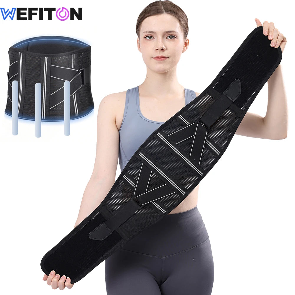 4-Stay Back Brace for Immediate Pain Relief - Adjustable Lumbar Support Belt for Herniated Disc -Breathable Design for Men Women