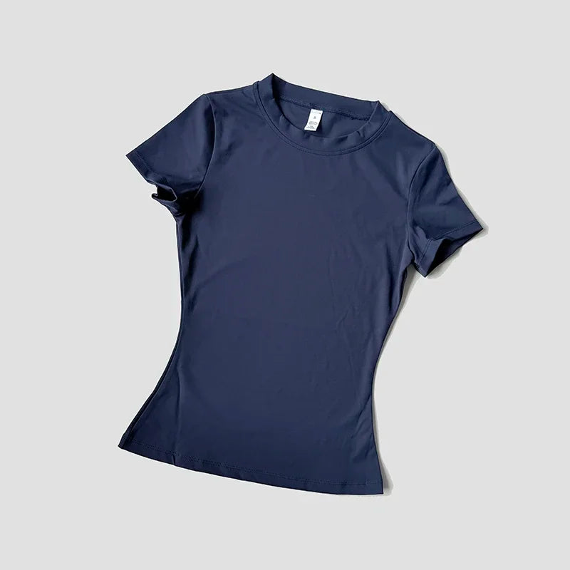 WAREBALL Sports Tops Quick-drying Ladies Tank Top Fitness Running Yoga Short Sleeve Elastic Breathable Yoga T-Shirt For Women