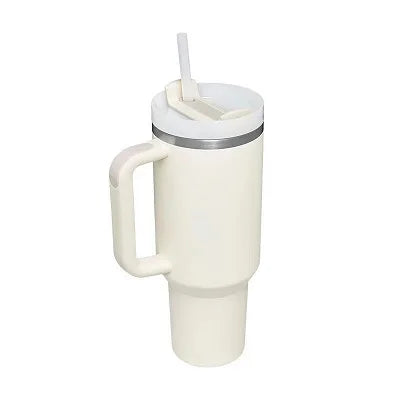 40oz 2.0 Stainless Steel Vacuum Tumbler - Insulated Thermal Mug with Handle & Straw for Hot & Cold Coffee Drinks