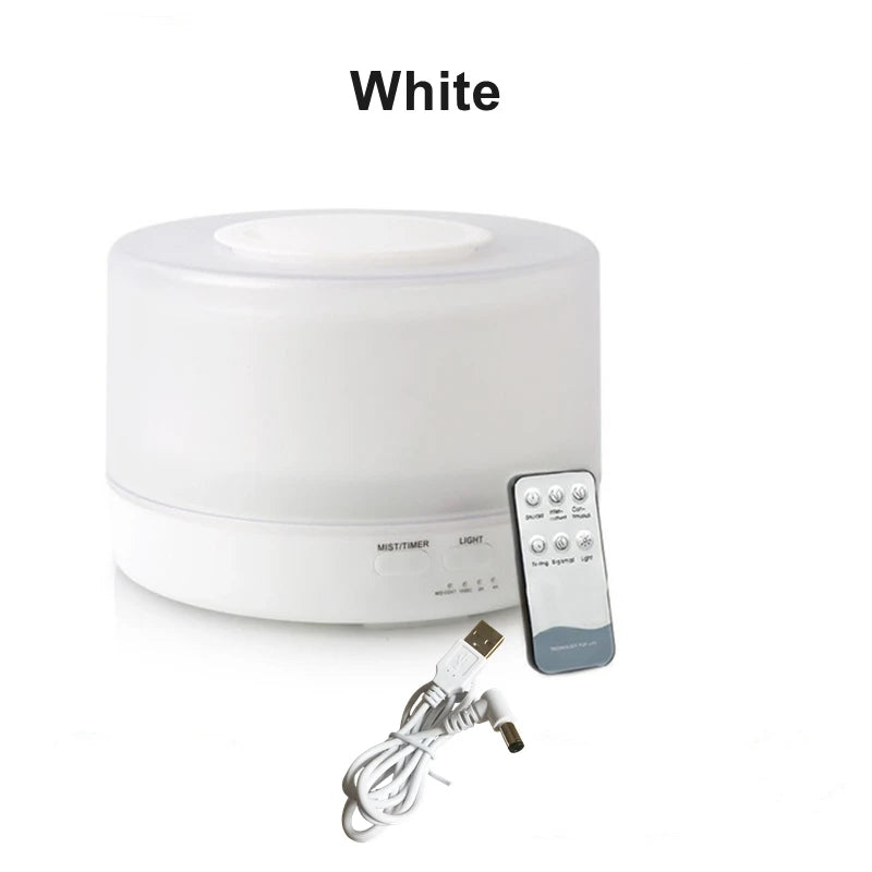 500ML Aroma Diffuser Max. 700ML 5V USB Powered Air Humidifier With Remote Control, Colorful Night Lights, Essential Oil Diffuser