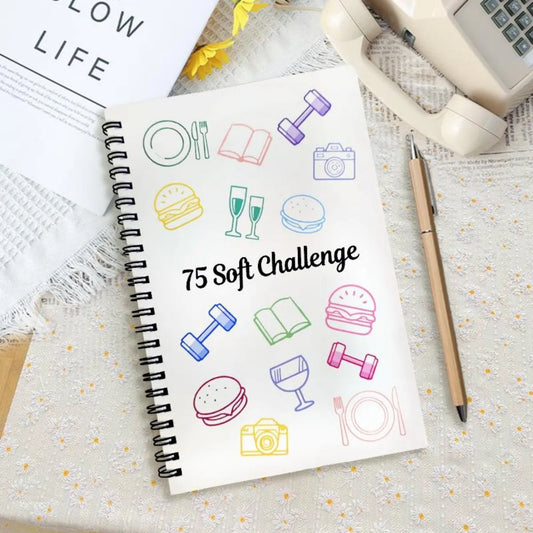 75 Soft Challenge Tracker Journal – Spiral Bound Fitness & Habit Log Notebook for Daily Progress Tracking