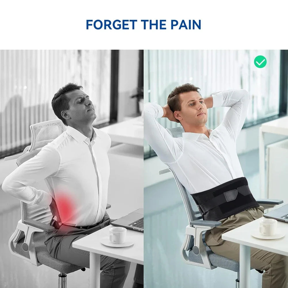 4-Stay Back Brace for Immediate Pain Relief - Adjustable Lumbar Support Belt for Herniated Disc -Breathable Design for Men Women