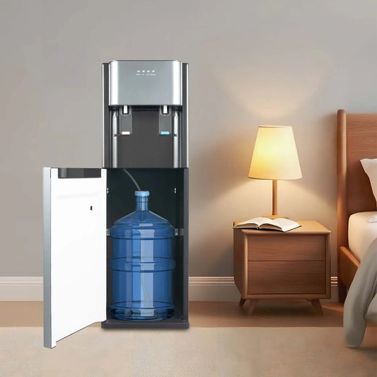 Water Cooler Dispenser, Hot and Cold Water Cooler with Bottom Load, 450W Heating 70W Cooling, Standalone Dispenser for Home