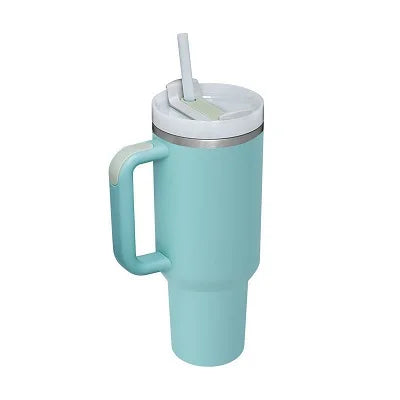 40oz 2.0 Stainless Steel Vacuum Tumbler - Insulated Thermal Mug with Handle & Straw for Hot & Cold Coffee Drinks