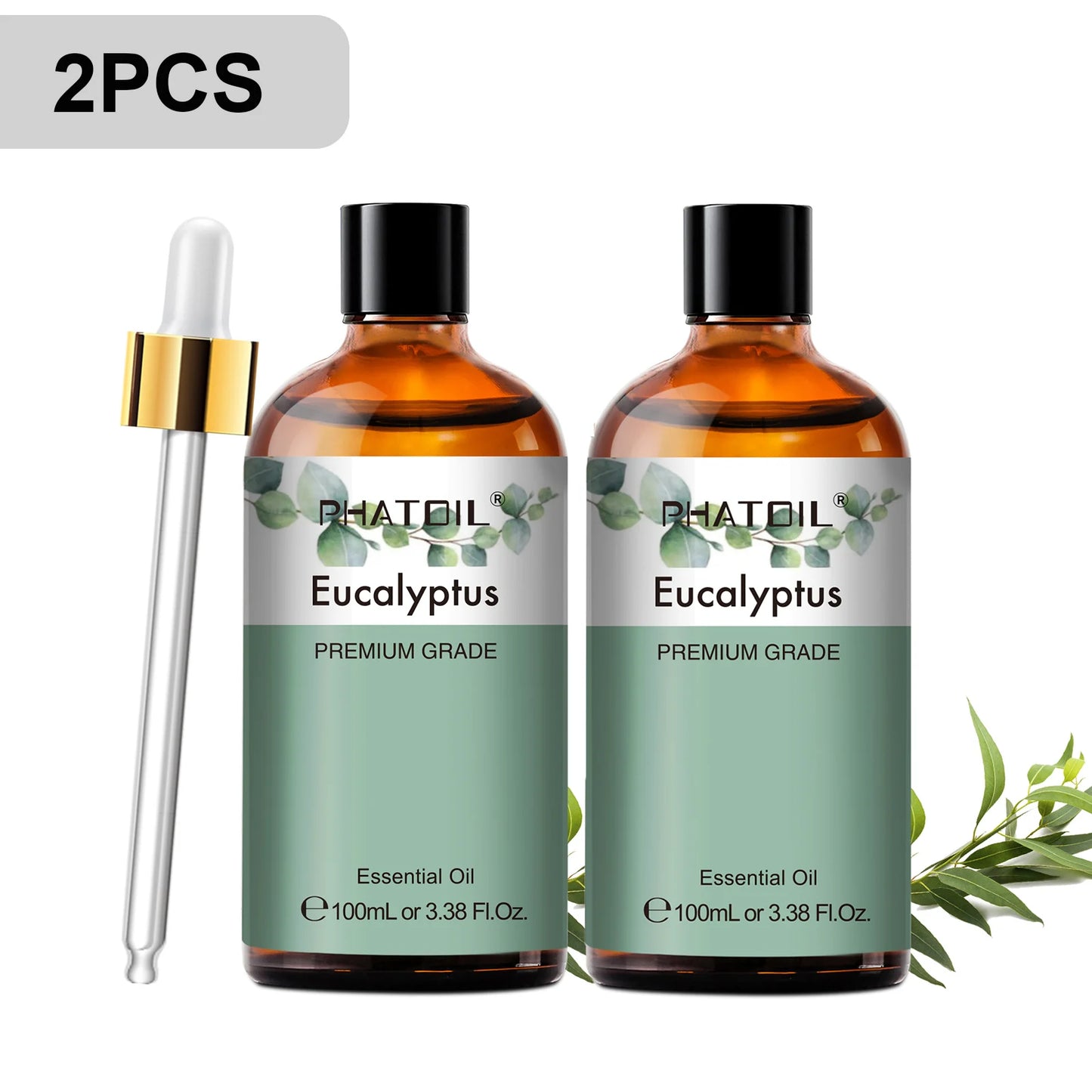 PHATOIL 2pcs/1pcs Lavender Aromatherapy Essential Oil For Diffuser,Candle Making-100ml Eucalyptus Jasmine Vanilla Cinnamon Oils