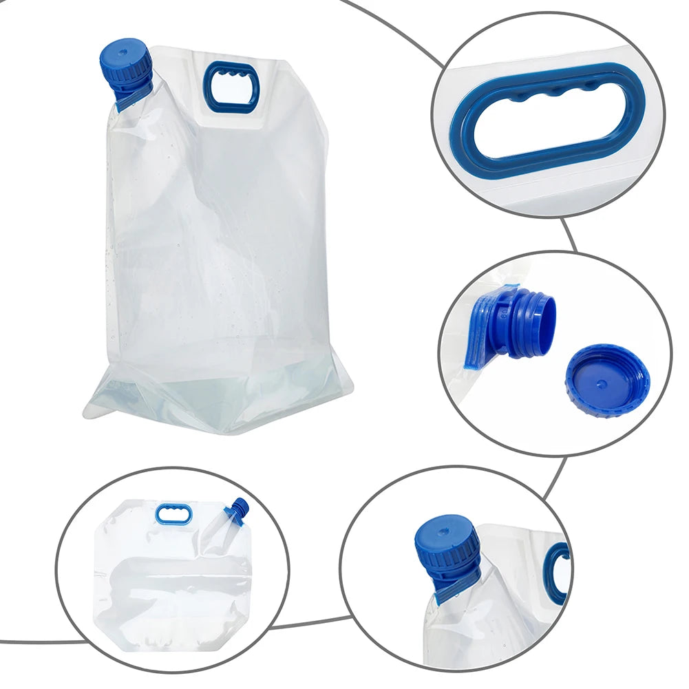 15 L Foldable Water Bottle Portable Reusable Canteen with Handle Drinking Water Bag Eco-Friendly for Biking Hiking Travel