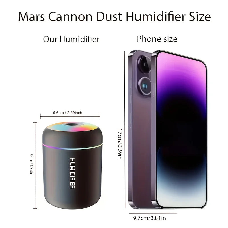 Mini Humidifier and Essential Oil Diffuser - Bedroom, Car Use with Cool Mist Technology, Quiet High Mist Volume and LED Light