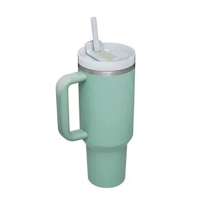 40oz 2.0 Stainless Steel Vacuum Tumbler - Insulated Thermal Mug with Handle & Straw for Hot & Cold Coffee Drinks